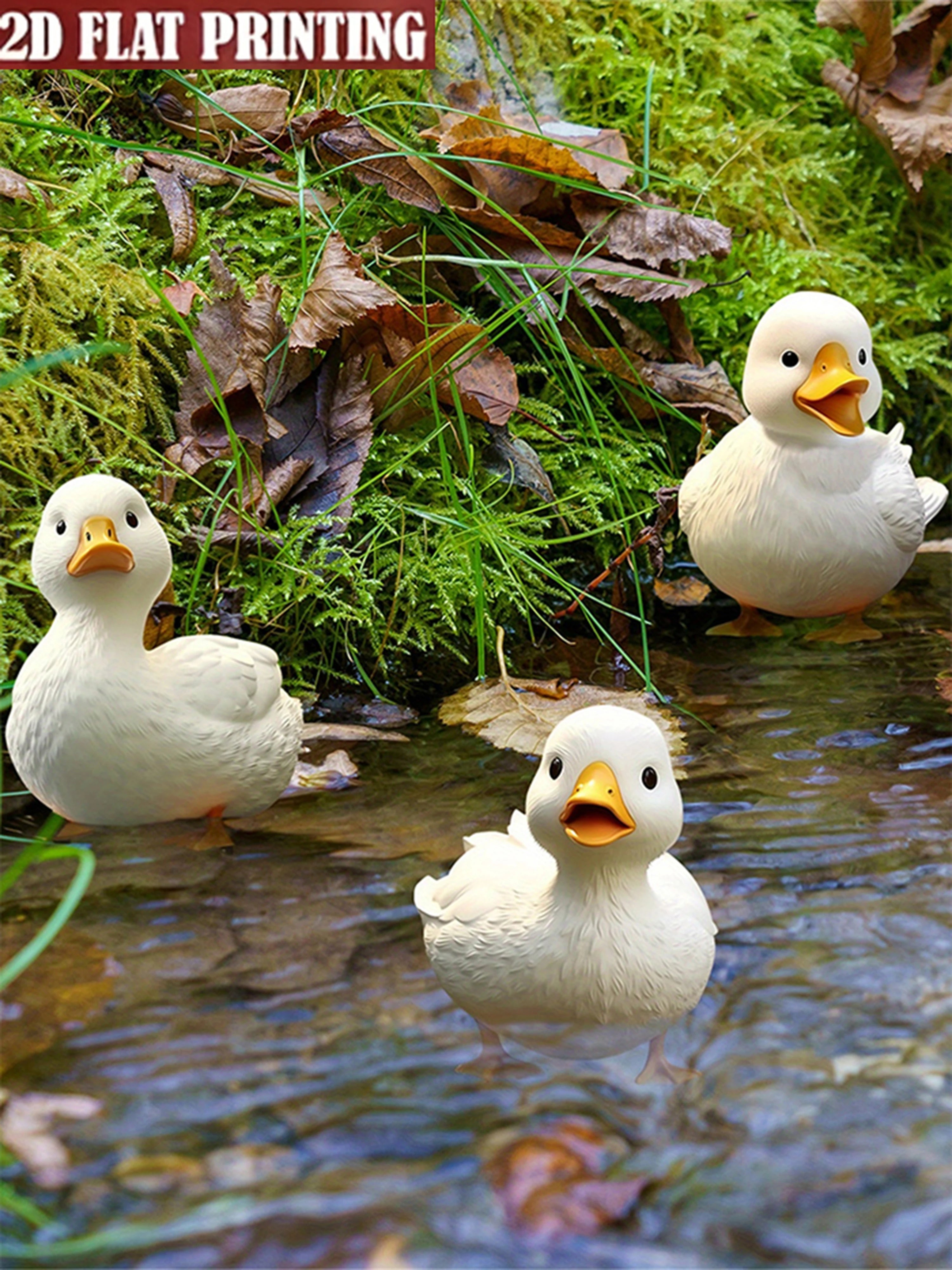 3 süße Enten-Gartendekorationen im Freien. Geeignet für Rasendekoration, Hofdekoration und Schwimmbadkantendekoration