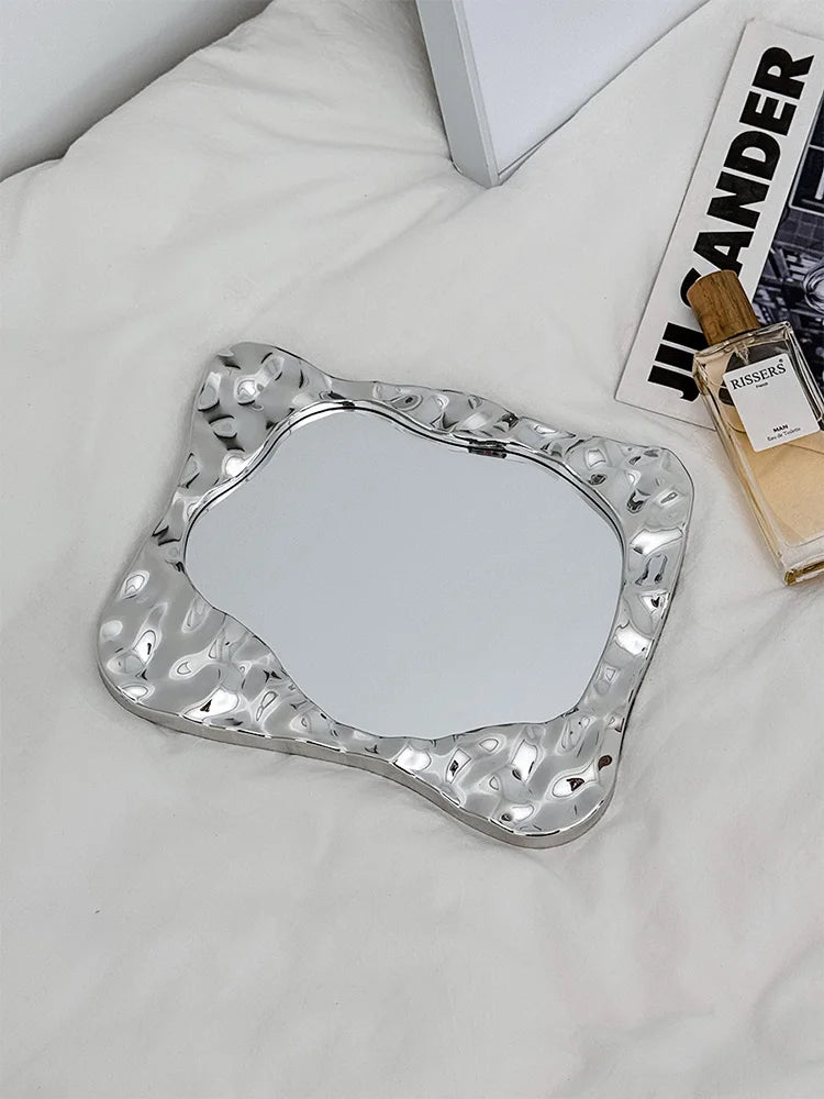 Badezimmer Behandelt Spiegel Eitelkeit Frauen Design Tragbare Spiegel Kleine Wohnheim Espejo Maquillaje Luz Hause Dekoration Zubehör