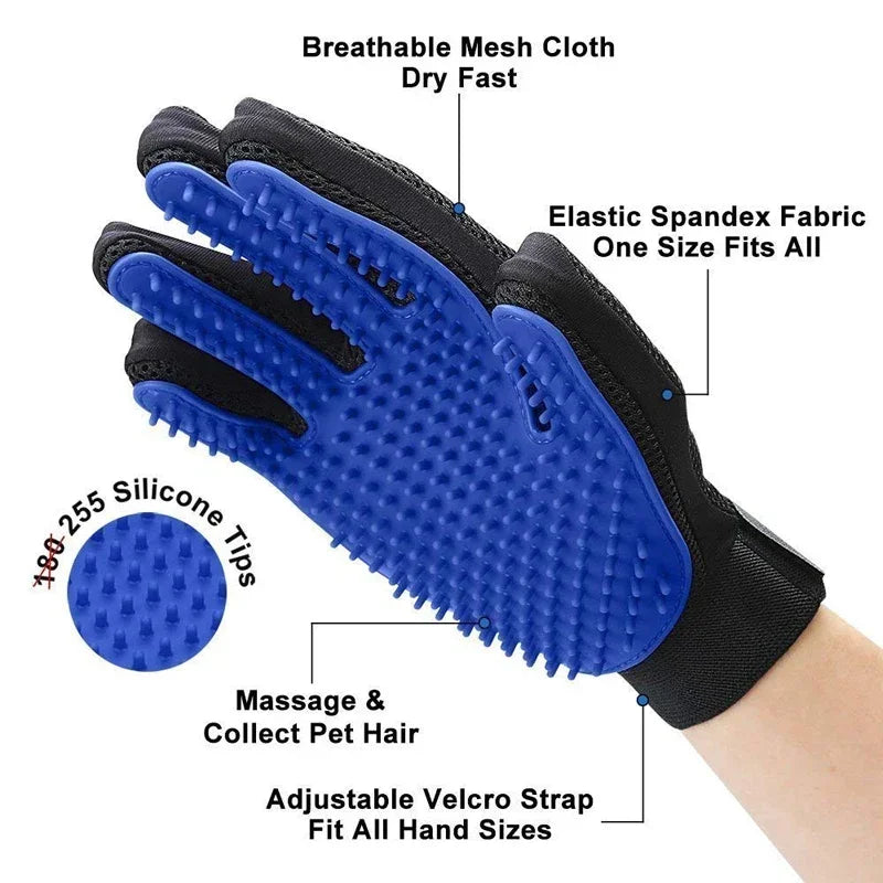 Silikon-Haustierpflegehandschuhe, Katzenhaarbürste und Kammhandschuhe zum Baden von Hunden, Reinigung, Haarentfernung für Hunde, Zubehör für den Tiergebrauch