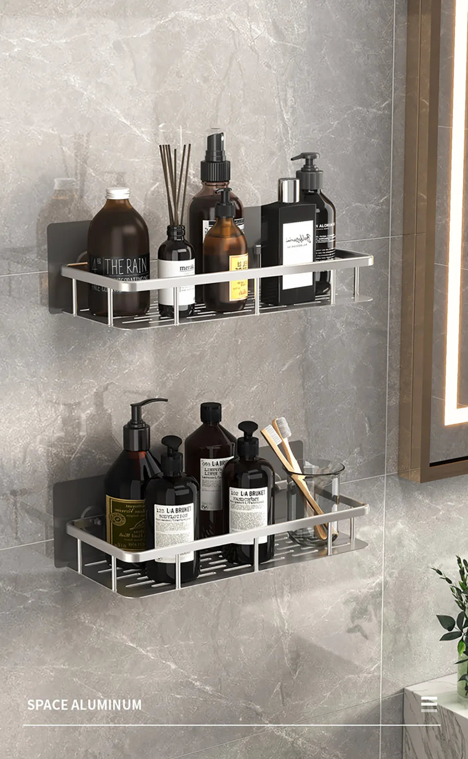 Badezimmer regal keine Bohr regale Wand halterung Eck regal Dusch halter für WC Shampoo Organizer Bad zubehör