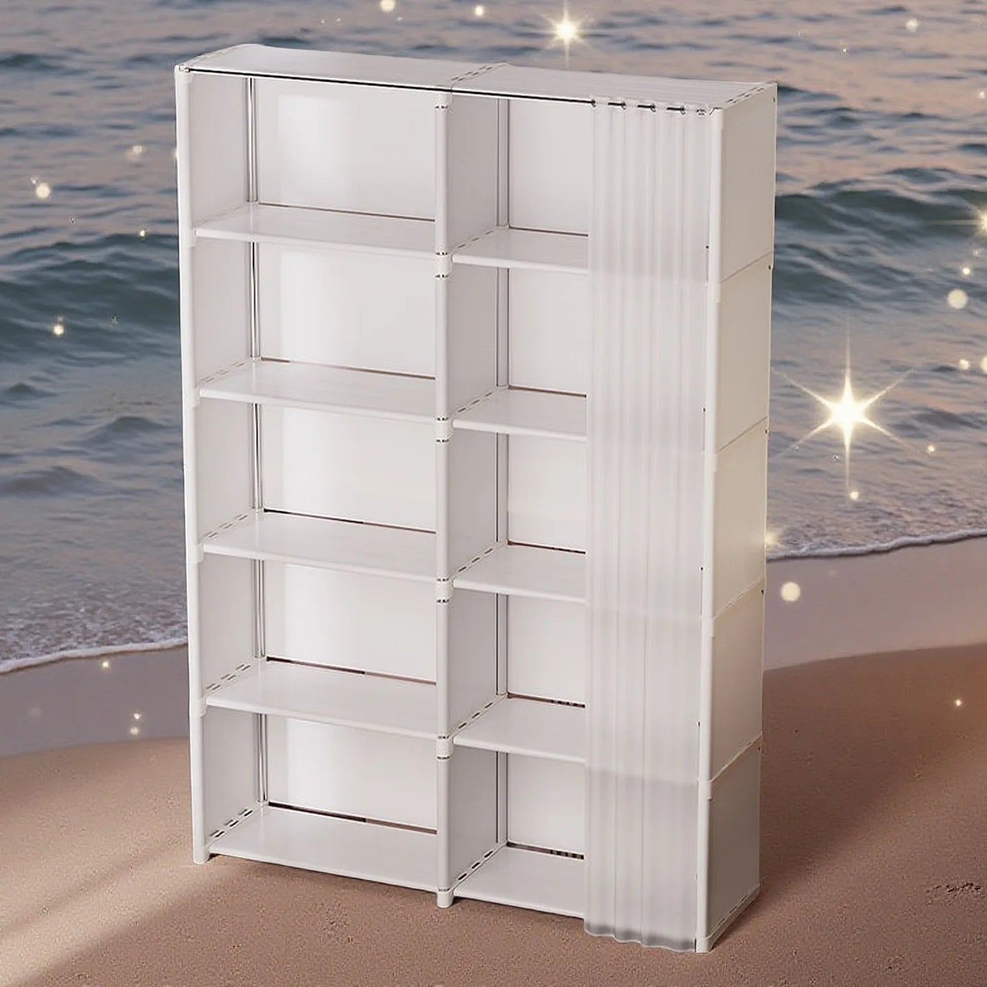 Kleiderschrank, Schlafzimmer, modernes modulares Display, moderner Kleiderschrank, minimalistische modulare Möbel, kein Bohren von Löchern erforderlich