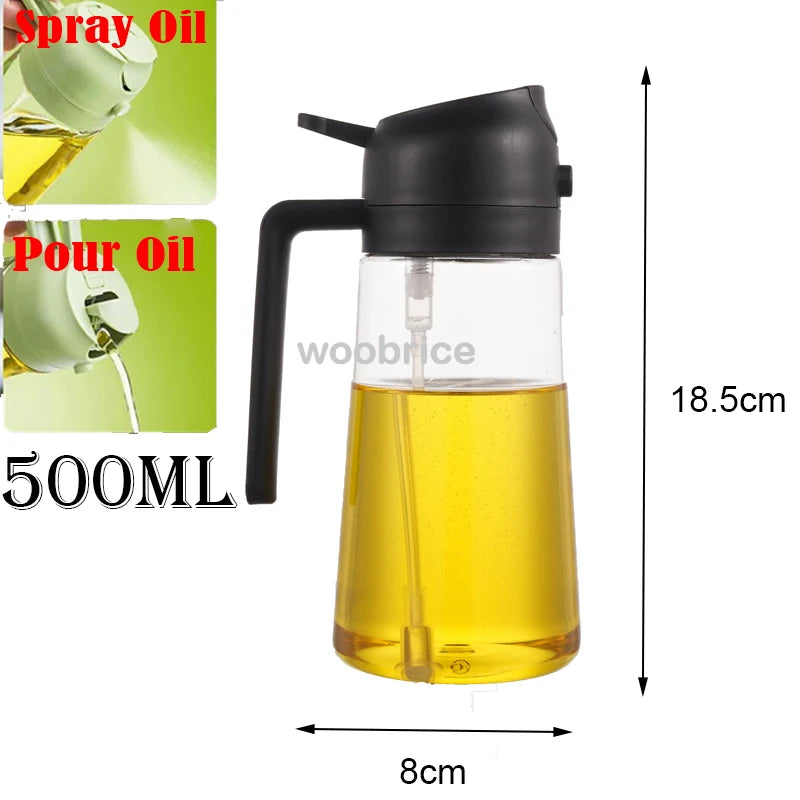 2-in-1-Küchenspray-Ölspender, Ölsprüher, Polierer oder nur Spray für Luftfritteuse, Salat, Grillen, Braten, Kochen, Küchenzubehör