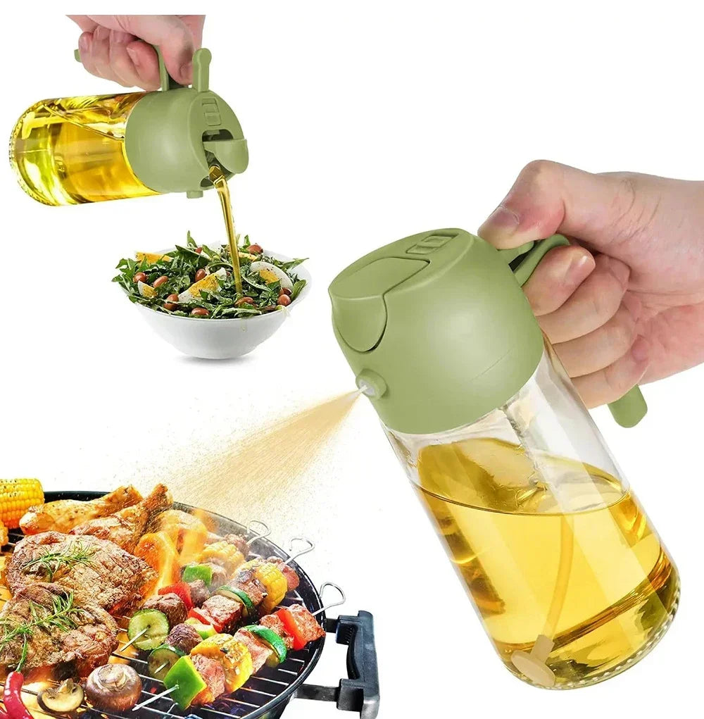 Öl Spray Topf 2-in-1 Kunststoff Haushalt Küche Öl Flasche Vernebler Nebel Füllung Kochen Öl Spray topf Dual Verwenden Camping