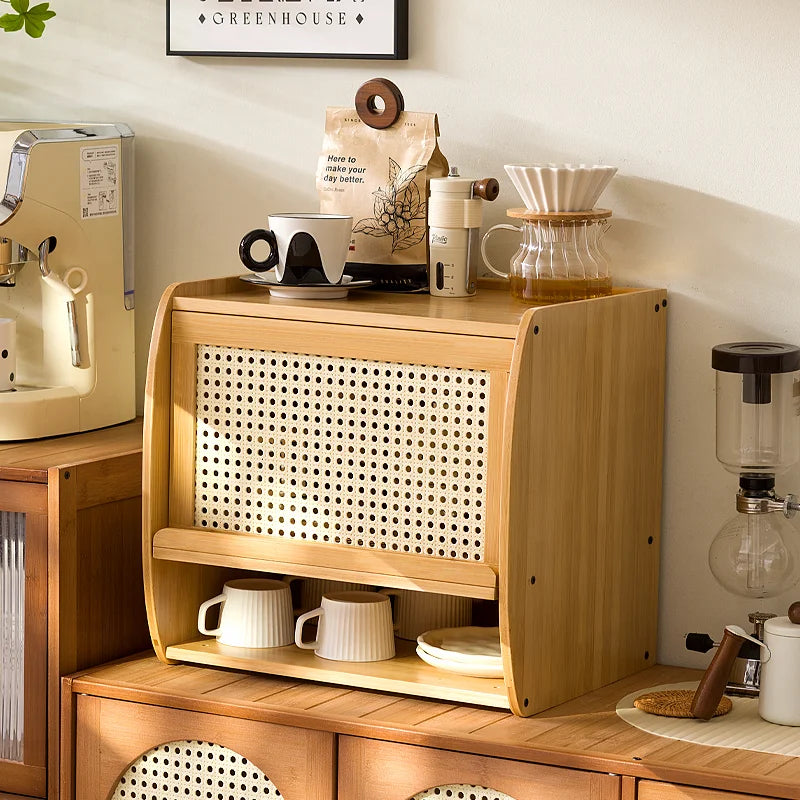 Minimalistisch moderner Nachttisch aus Bambus, kleiner Schrank für das Wohnzimmer, kleiner Aufbewahrungsschrank, Haushalts-Aufbewahrungsschrank.