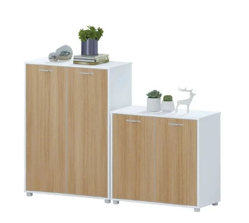 Office Furniture 2 Swing Door White Low Cabinet Office Filing Storage Cabinets
