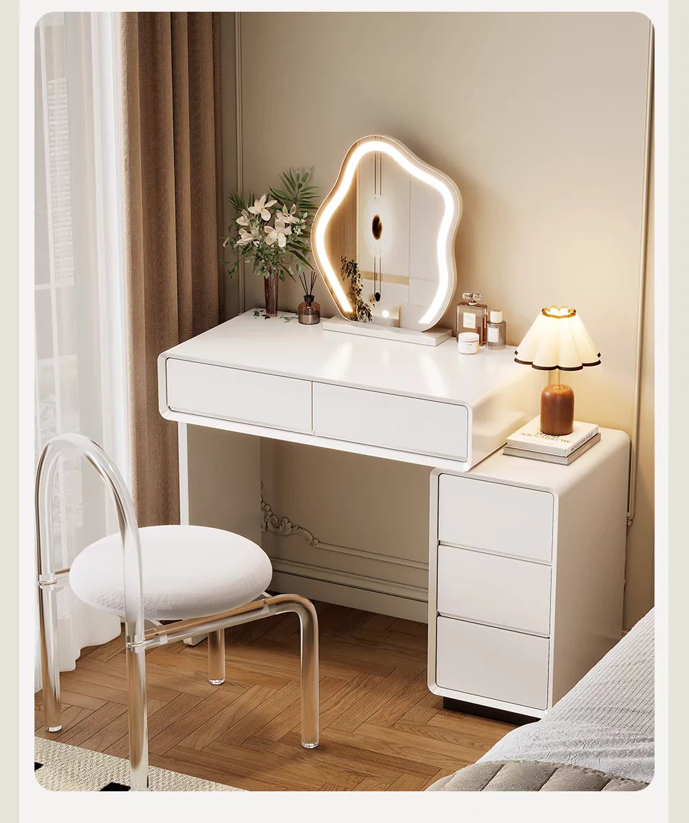 Schlafzimmer Frauen Schminktisch Luxus Holz Lagerung Spiegel Frisur Schminktisch Hause Weiß Muebles De Dormitorio Möbel