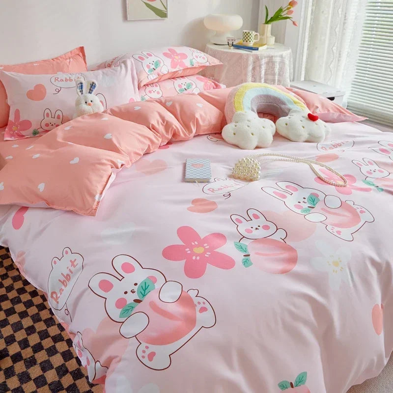 Bettwäsche-Set für Mädchen, Jungen, Schlafzimmer, KINDER, moderne Tröster, Bettbezug, flaches Laken, Kissenbezug, Heimtextilien, weiches Bettwäsche