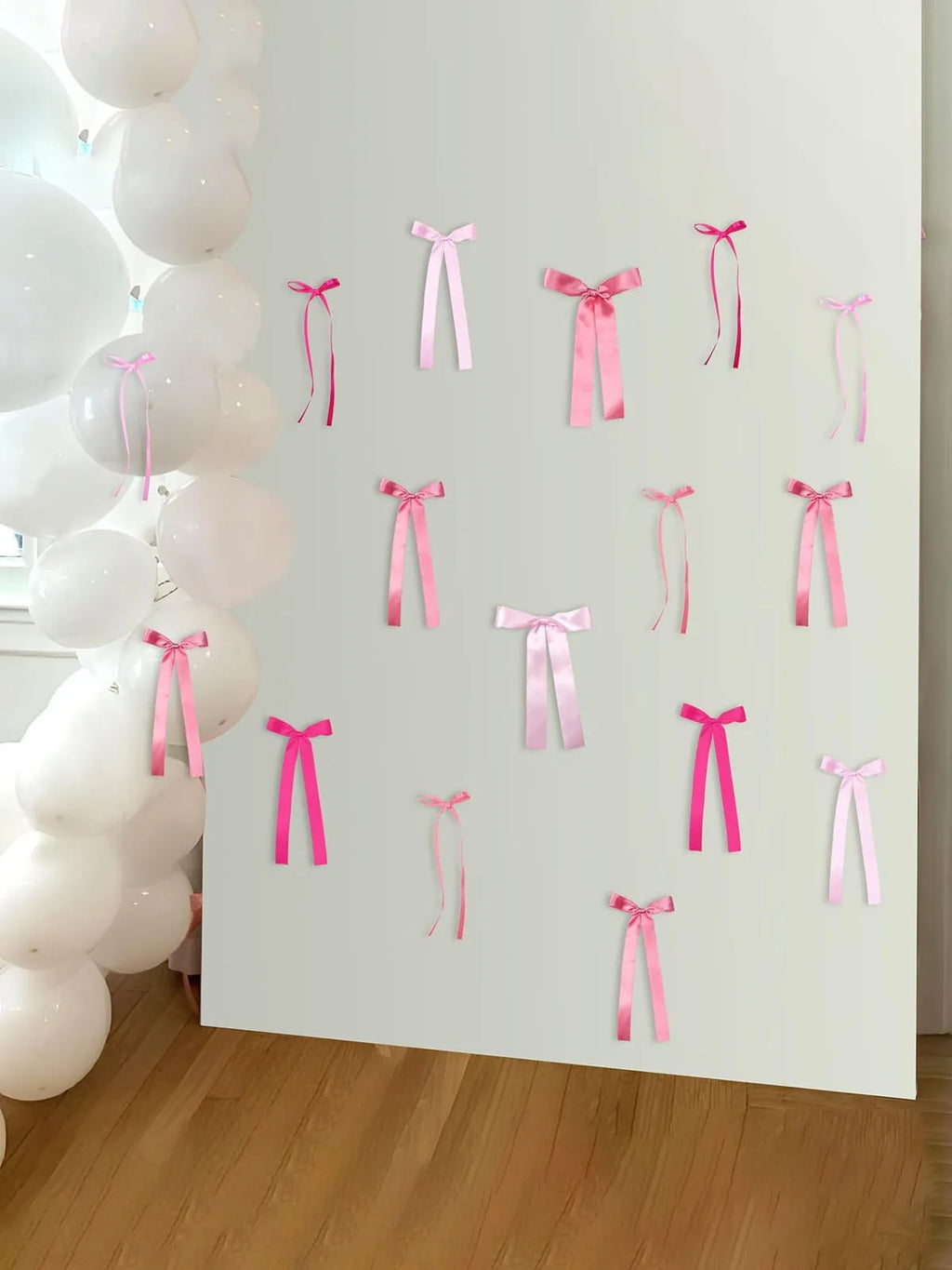 Rosa Schleife Wanddekoration, DIY Schleife Fotohintergrund, Schleifen Girlande, Partydekoration für Geburtstag, Hochzeitsfeier, Weihnachtsbaumschmuck