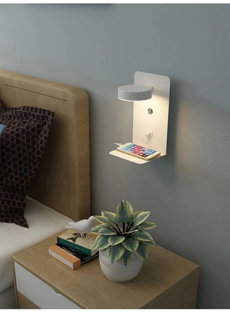 Schlafzimmer LED Wand leuchten mit USB-Ladung Wand leuchte Innen leuchte für Wohnzimmer Dekor Wand paneele mit Schalter Gang moderne Wand leuchte lampe wohnzimer zimmer deko wandleuchte wand paneele wanddeko spiegel