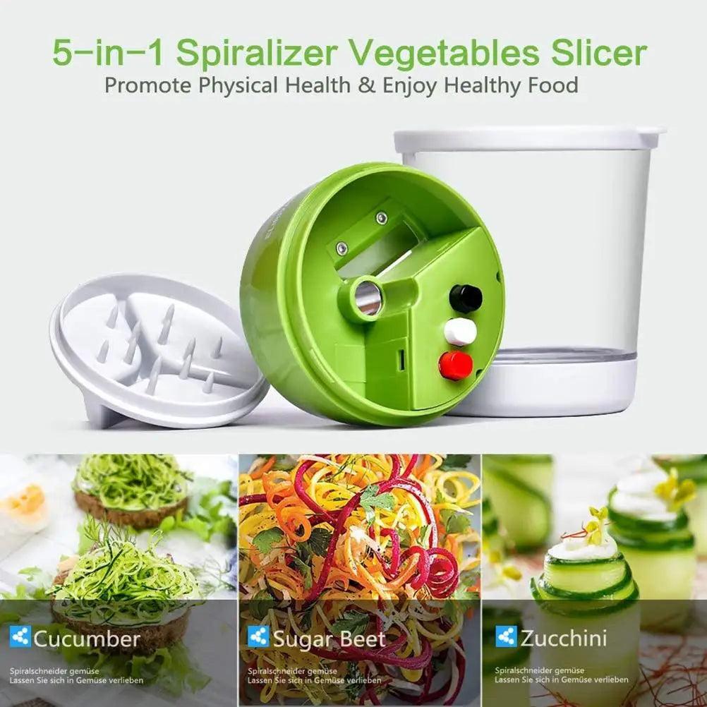 Vegetable Slicer Manual Spiral Slicer Kitchen Helper for Carrots Cucumbers Veggetti