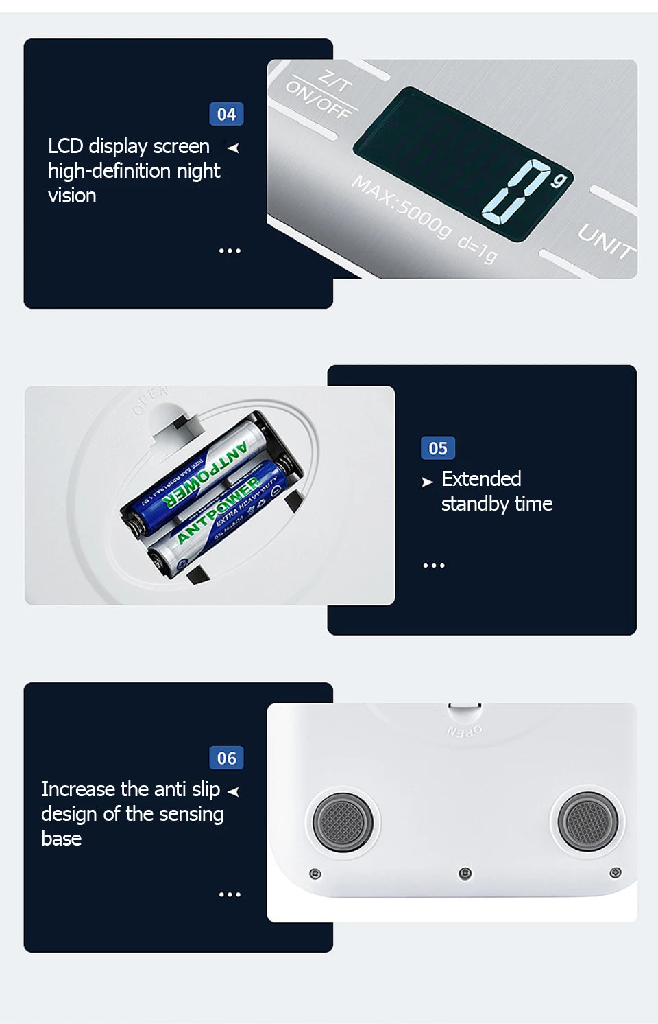 5kg/10kg Digital Kitchen Scales LCD Display Stainless Steel Electronic Scales Home Jewelry Food Snacks Weighing Baking Tools