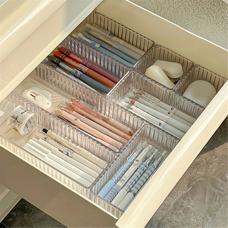 Stapelbarer Schubladen-Organizer aus Acryl – verstellbare Trenntabletts für Kosmetika, modulare Make-up-Aufbewahrungsbox