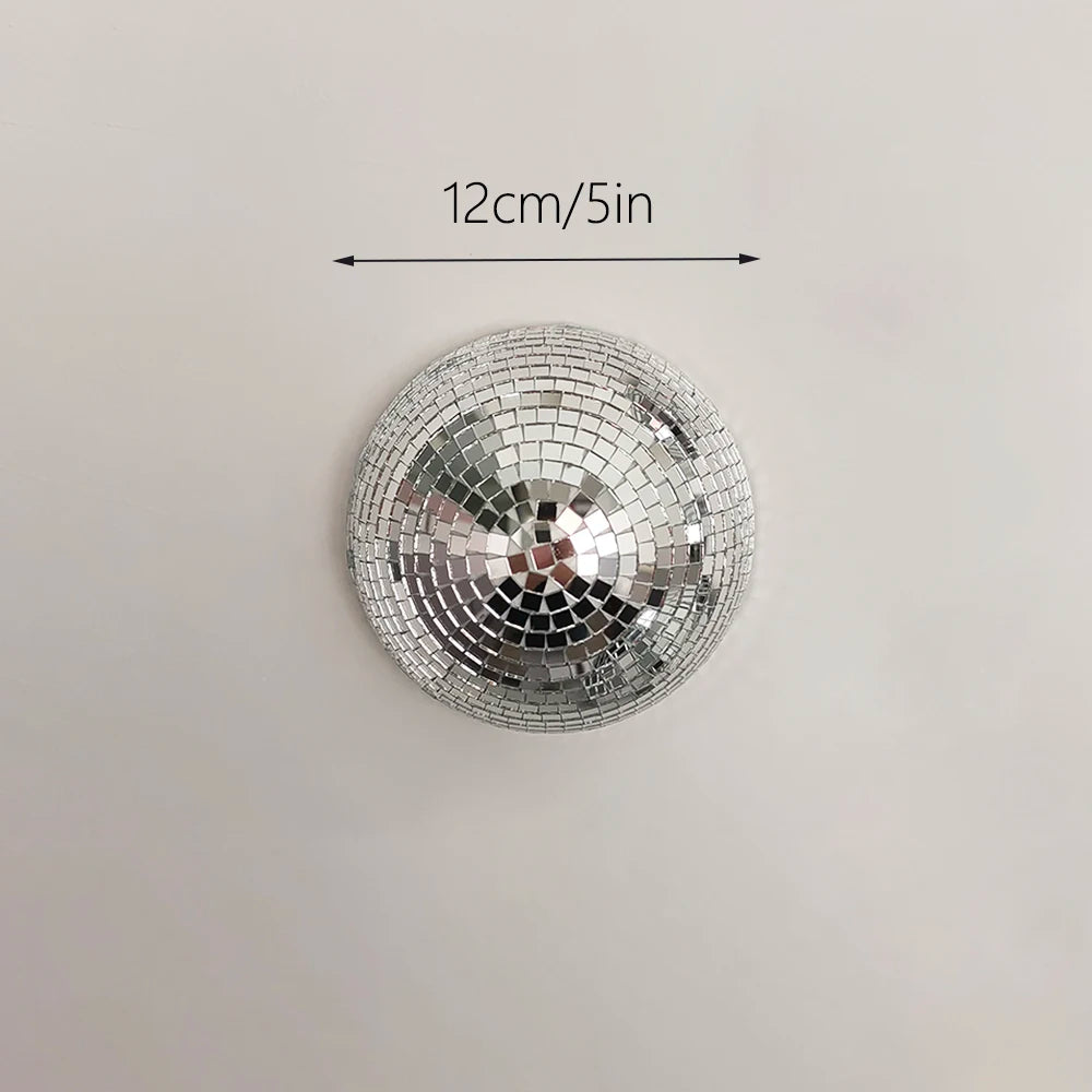 Wand-Disco-Kugel, verspiegelte Designs, metallische Heimdekoration, Spiegelkugel, Dekoration für Hochzeit, Disco-Kugel, Halbkreis, Heim-Wandkunst