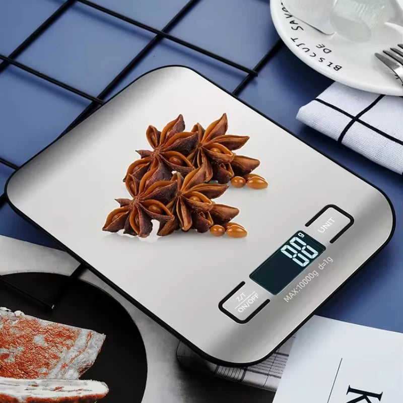 Digitale Küchenwaage, LED-Anzeige, 5 kg/1 g, Edelstahlplatte, elektronische Waage, für Zuhause, Schmuck, Lebensmittel, Snacks, Wiegen, Backwerkzeuge
