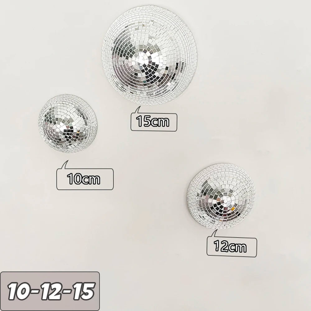 Wand-Disco-Kugel, verspiegelte Designs, metallische Heimdekoration, Spiegelkugel, Dekoration für Hochzeit, Disco-Kugel, Halbkreis, Heim-Wandkunst