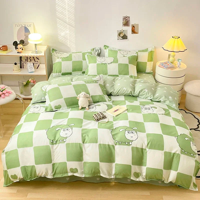 Bettwäsche-Set für Mädchen, Jungen, Schlafzimmer, KINDER, moderne Tröster, Bettbezug, flaches Laken, Kissenbezug, Heimtextilien, weiches Bettwäsche
