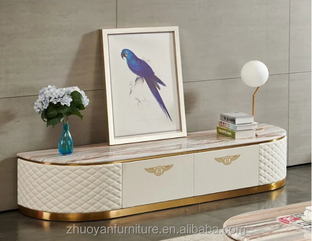 Modernes, schlichtes Wohnzimmermöbel-Set aus MDF, gepolstert mit TV-Schränken aus PU-Leder, Designs für Möbel