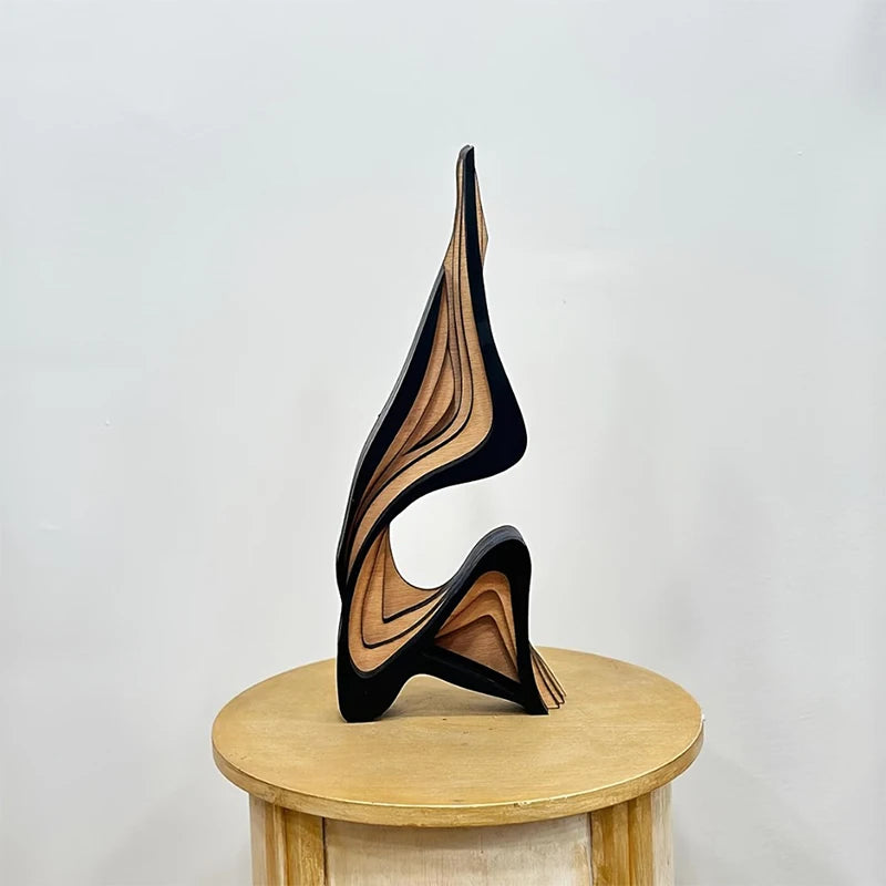 Dreidimensionale gebogene künstlerische Dekoration aus Holz, Bücherregal, Raumdekoration, Desktop-Ornamente, Kunstwerk mit unregelmäßiger Form