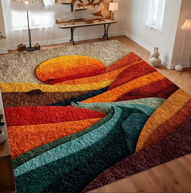 Große Böhmische Bunte Bodenmatte für Wohnzimmer und Schlafzimmer, Große Innen-Bodenmatte Moderne Heimdekoration Moderner Wohnzimmerteppich