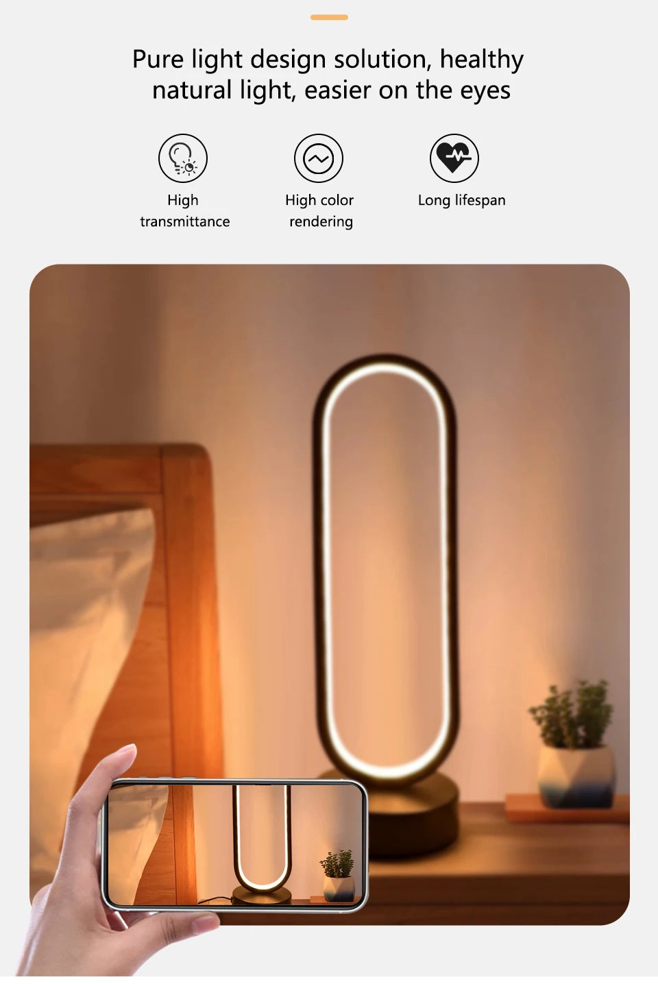 Schlafzimmer Ring Nacht Lampe Wohnzimmer Drei Farbe Dimmbare Bett Lampe Led Nacht Lampe Umgebungs Licht Schreibtisch Nachttisch Tisch Zubehör