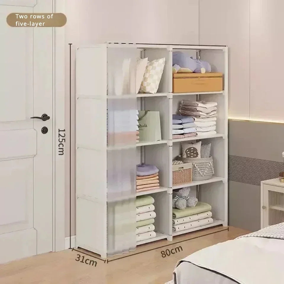 Kleiderschrank, Schlafzimmer, modernes modulares Display, moderner Kleiderschrank, minimalistische modulare Möbel, kein Bohren von Löchern erforderlich