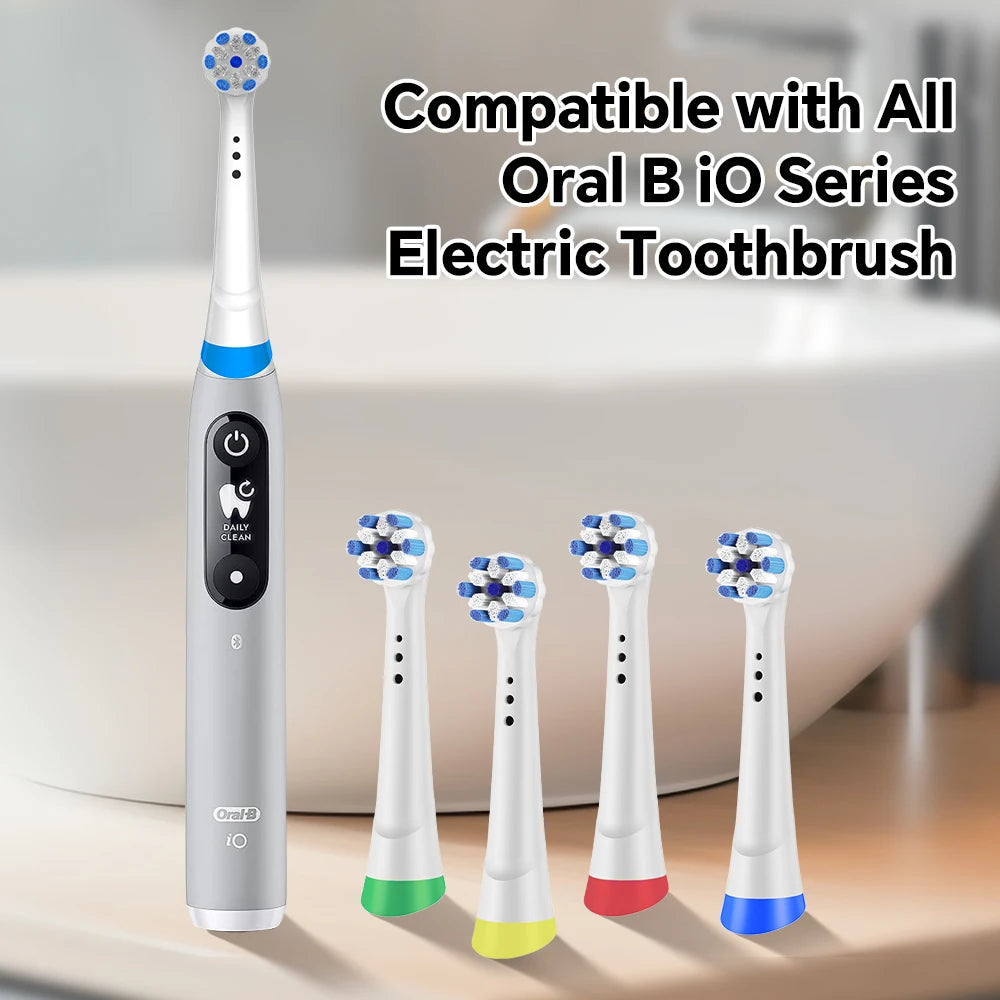 4 8 12er-Pack Zahnbürstenköpfe, kompatibel mit Oral B iO 2/3/4/5/6/7/8/9/10 Serie Ersatzbürstenköpfen für elektrische Zahnbürsten