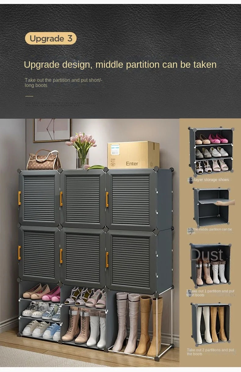 Schlafzimmer Wohnzimmer für die Montage Lager regal mehr schicht ige hoch leistungs fähige staub dichte Schrank Haushalt Schuh regal Flur faltbar