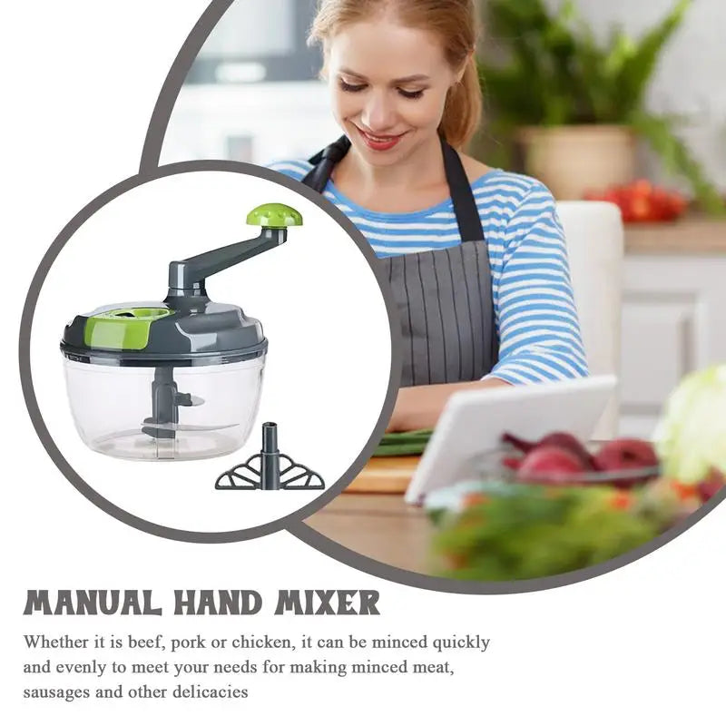 Gemüseschneider, Zerkleinerer, Zerkleinerer, manueller Fleisch- und Gemüsehacker, Mühle, Obstsalat-Hersteller, Fleischwolf, manueller Handmixer