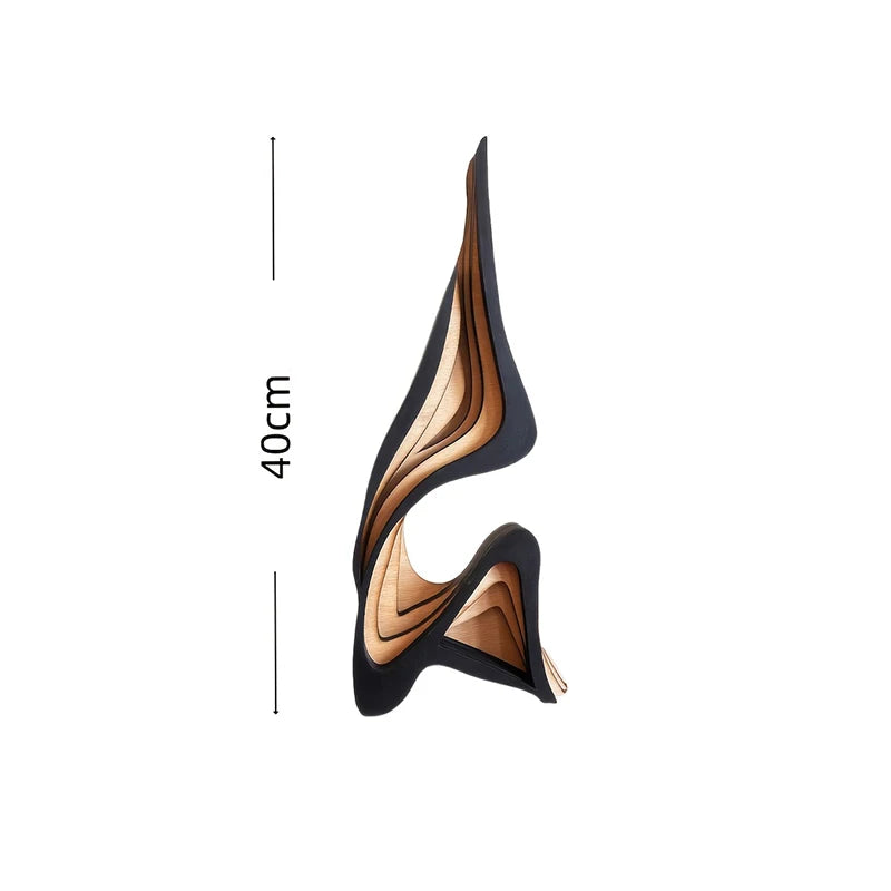 Dreidimensionale gebogene künstlerische Dekoration aus Holz, Bücherregal, Raumdekoration, Desktop-Ornamente, Kunstwerk mit unregelmäßiger Form