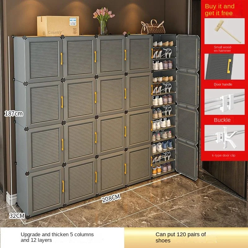 Schlafzimmer Wohnzimmer für die Montage Lager regal mehr schicht ige hoch leistungs fähige staub dichte Schrank Haushalt Schuh regal Flur faltbar