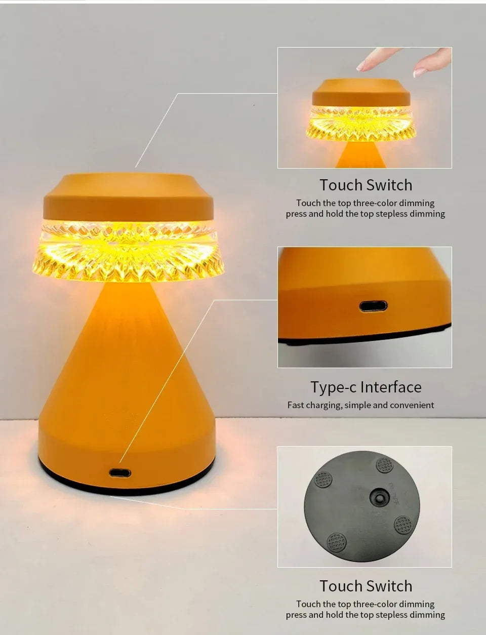 Nachttischlampe Schlafzimmer Kleine Nachtleuchte Homestay Atmosphärenlicht LED-Licht mit Einstellbarer Helligkeit Umgebungsdekoration