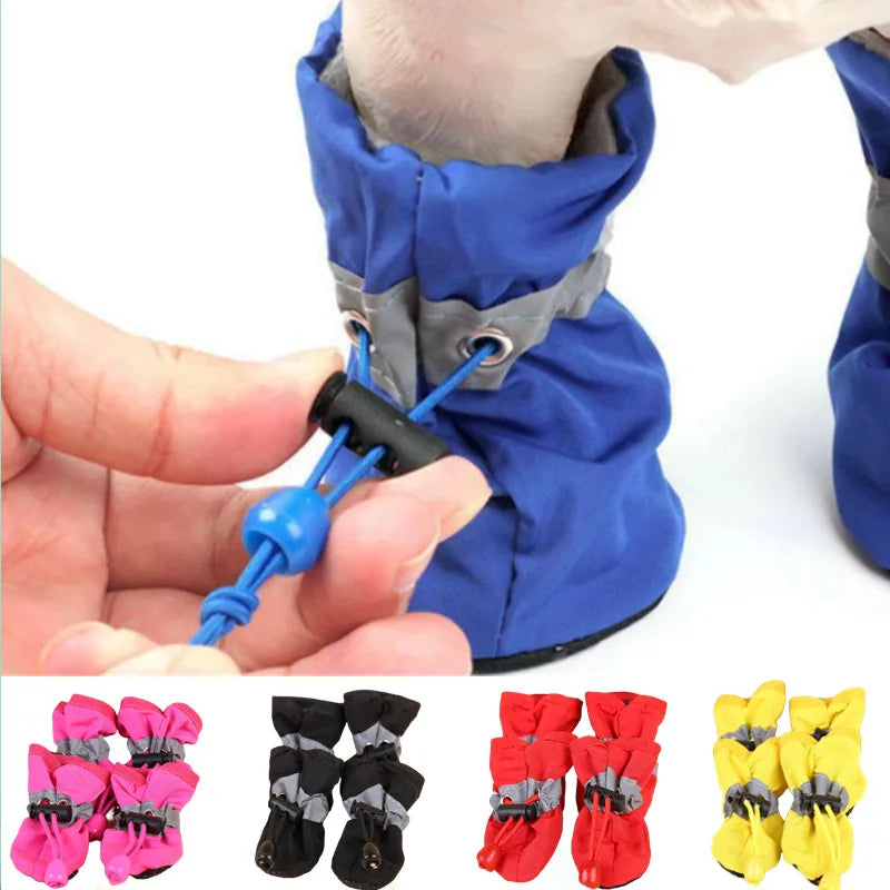 4 teile/satz Wasserdichte Haustier Hund Schuhe Anti-slip Regen Stiefel Schuhe für Kleine Katzen Hunde Welpen Hund Haustier Booties pet Pfote Zubehör