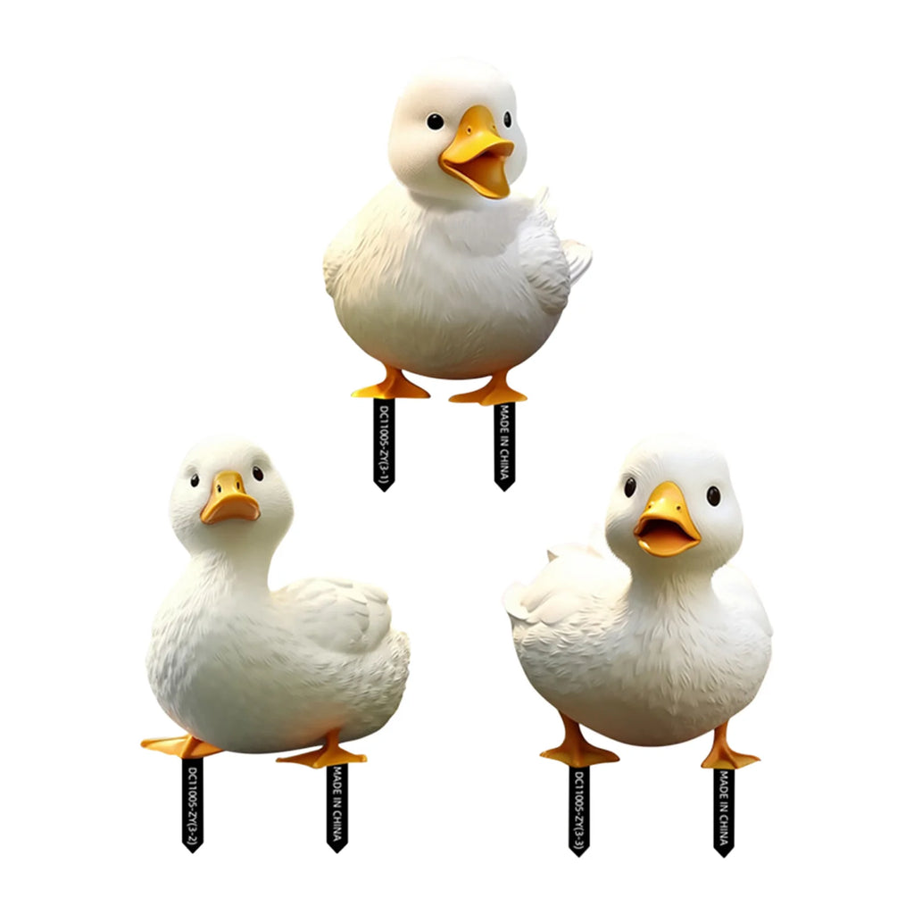 3 süße Enten-Gartendekorationen im Freien. Geeignet für Rasendekoration, Hofdekoration und Schwimmbadkantendekoration