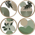 4-teiliges böhmisches Wandkunst-Set – böhmisches Dekor aus Holz, geometrische hängende Kunstwerke, geeignet für das Babyzimmer, Bauernhaus-Ästhetik-Minimalist