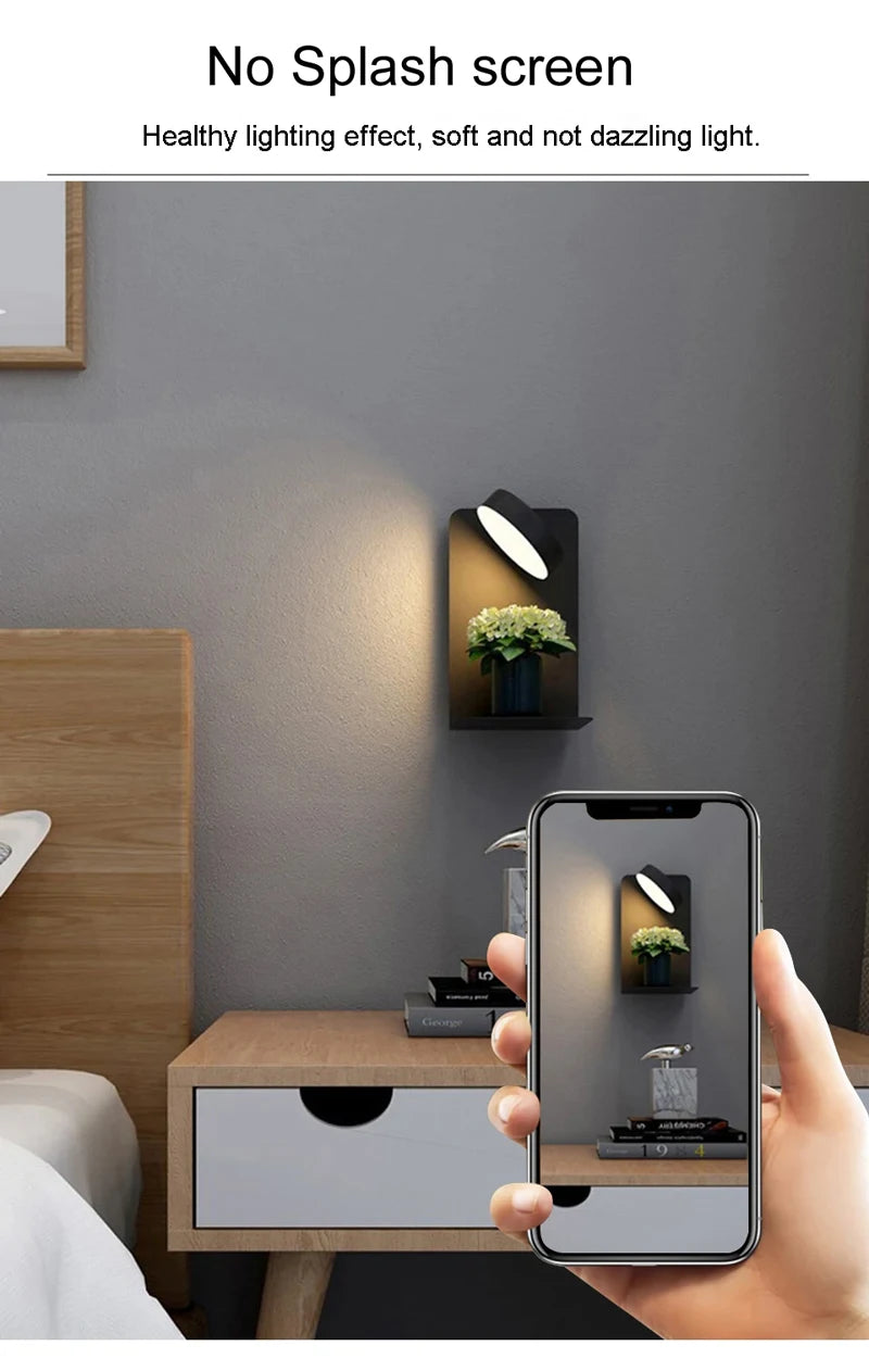 Schlafzimmer LED Wand leuchten mit USB-Ladung Wand leuchte Innen leuchte für Wohnzimmer Dekor Wand paneele mit Schalter Gang moderne Wand leuchte lampe wohnzimer zimmer deko wandleuchte wand paneele wanddeko spiegel