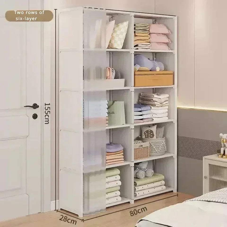 Kleiderschrank, Schlafzimmer, modernes modulares Display, moderner Kleiderschrank, minimalistische modulare Möbel, kein Bohren von Löchern erforderlich