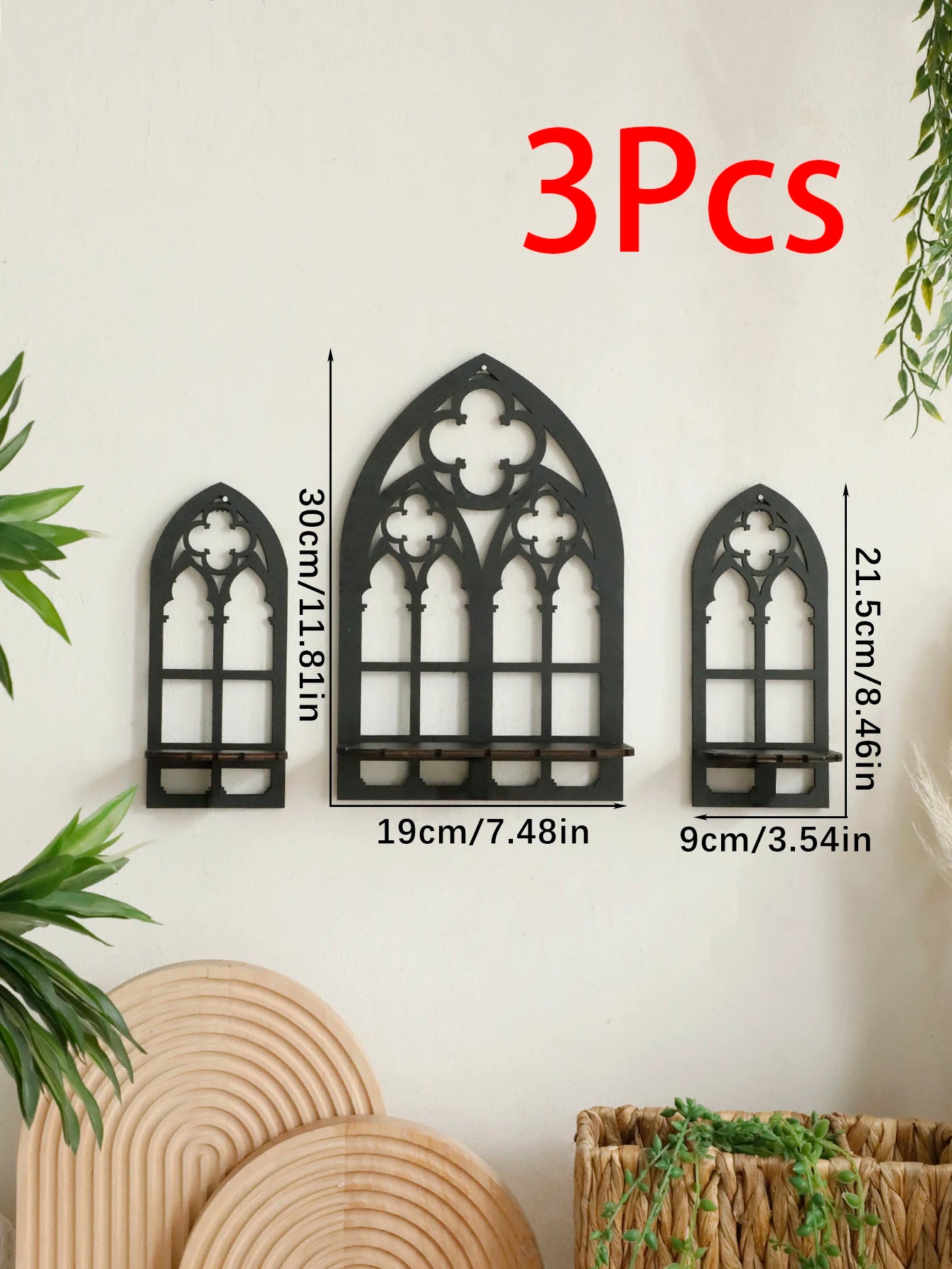 Gotische hölzerne hohle Wand dekoration Wand dekoration für Vintage Kathedrale Bogen rahmen Goth Raum dekor rustikale gruselige dekorative Geschenk