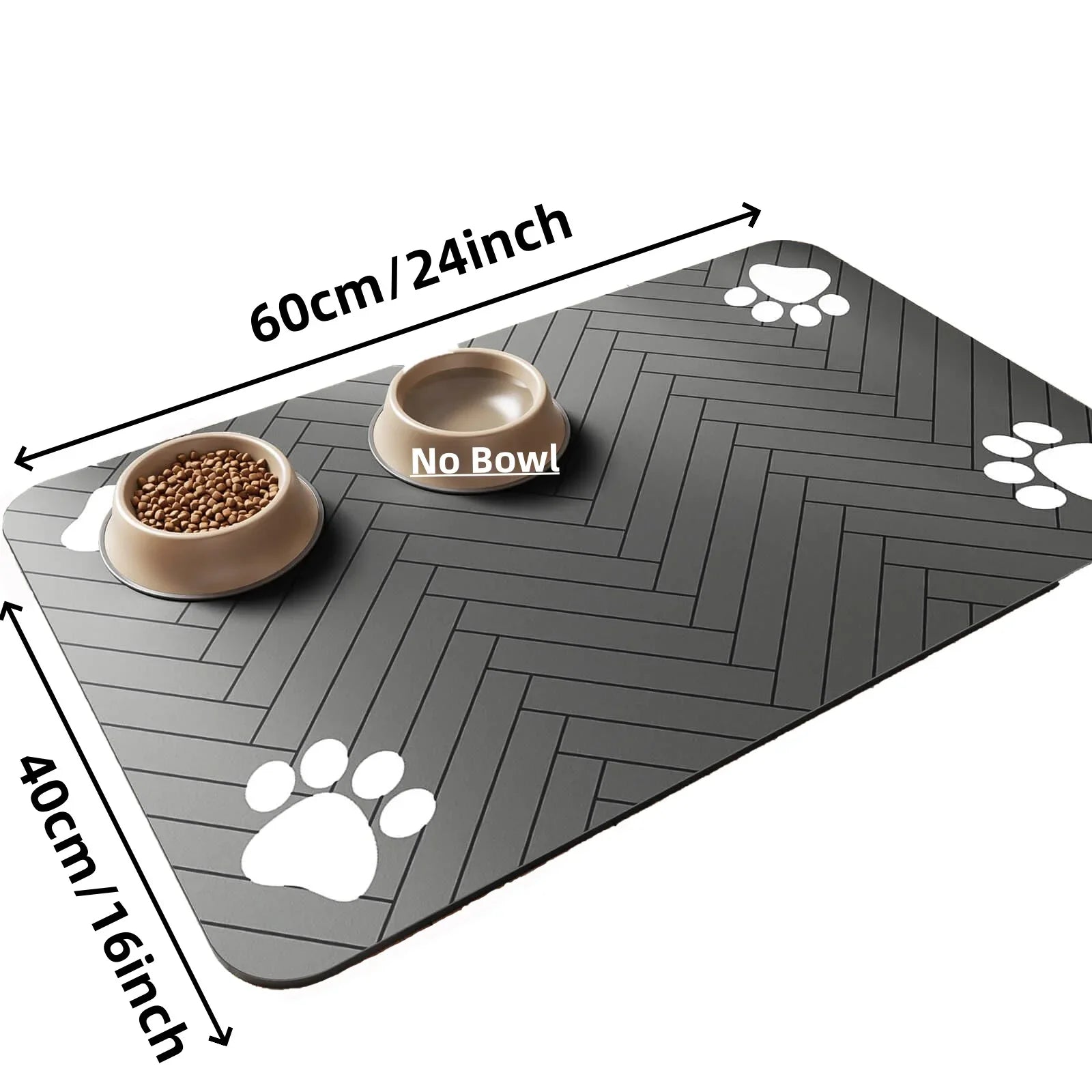 S (kleines Kätzchen), M, L saugfähige Haustier-Futtermatte, wasserdichtes Tischset für Hunde- und Katzenfutter und Wassernäpfe, schnell trocknende Gummiboden