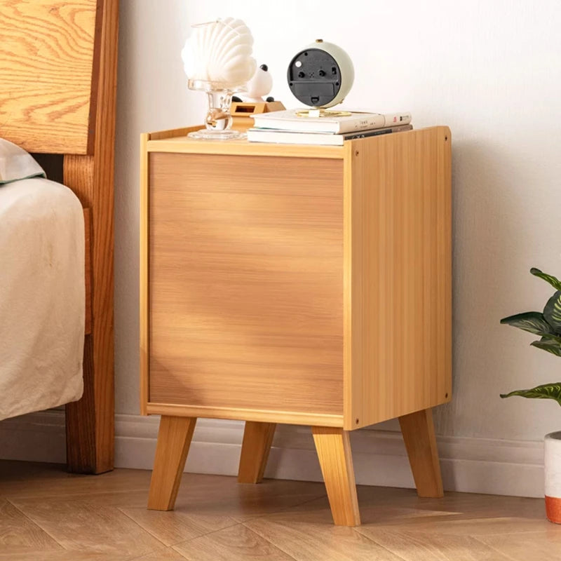 Moderner Nachttisch für Schlafzimmer, einfacher Aufbewahrungsschrank für Schlafzimmer, Schranktür mit ABS-Gitter, starker Türstopper, Nachttisch