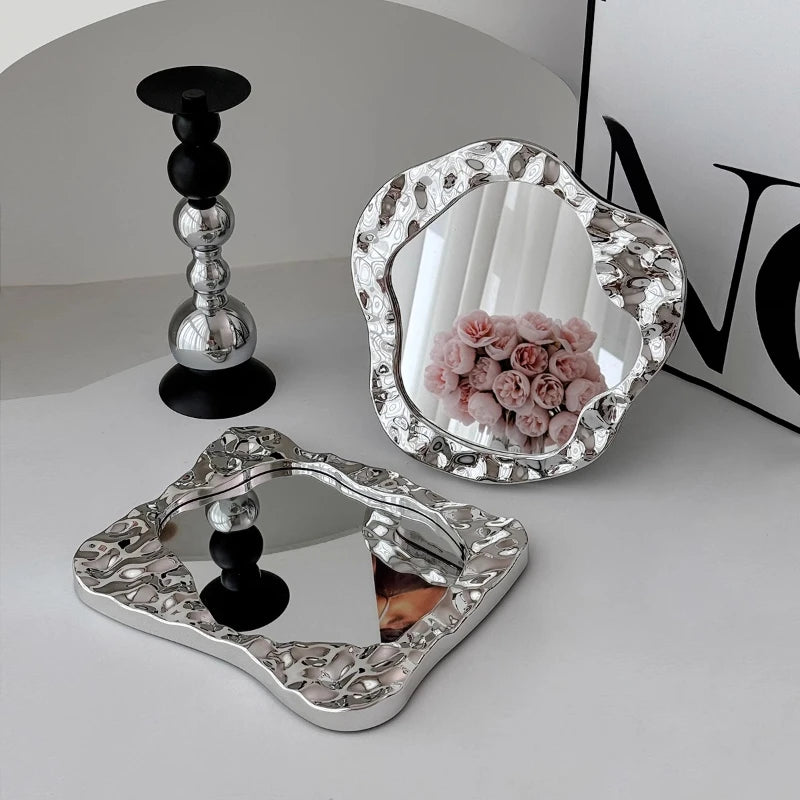 Badezimmer Behandelt Spiegel Eitelkeit Frauen Design Tragbare Spiegel Kleine Wohnheim Espejo Maquillaje Luz Hause Dekoration Zubehör
