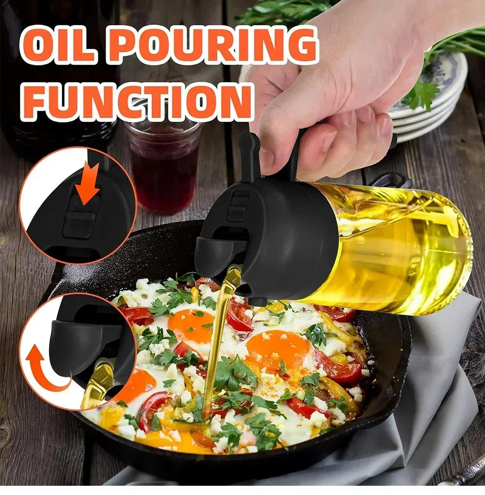 Öl Spray Topf 2-in-1 Kunststoff Haushalt Küche Öl Flasche Vernebler Nebel Füllung Kochen Öl Spray topf Dual Verwenden Camping