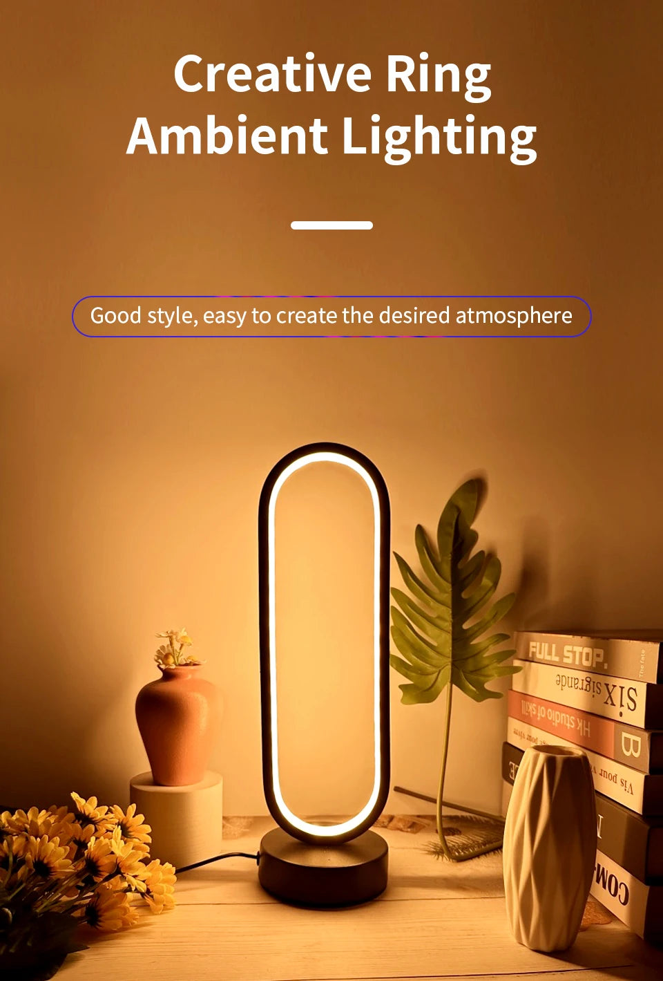 Schlafzimmer Ring Nacht Lampe Wohnzimmer Drei Farbe Dimmbare Bett Lampe Led Nacht Lampe Umgebungs Licht Schreibtisch Nachttisch Tisch Zubehör