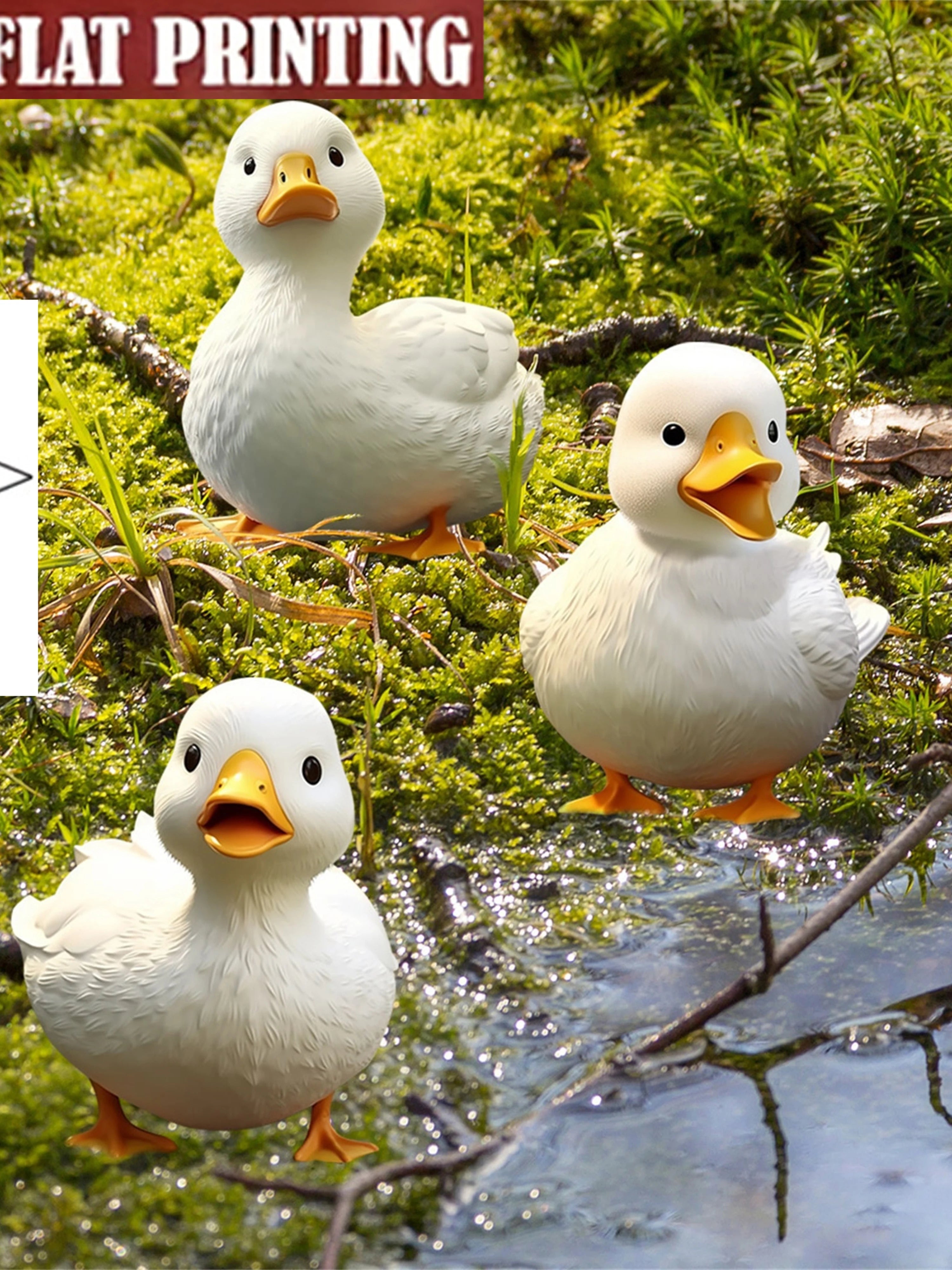3 süße Enten-Gartendekorationen im Freien. Geeignet für Rasendekoration, Hofdekoration und Schwimmbadkantendekoration