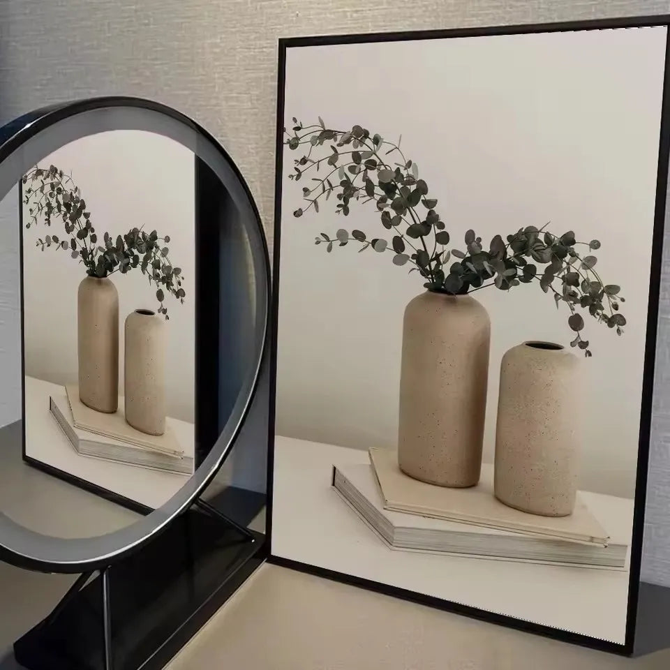 Art Deco Retro Blumenvase Leinwand Wandkunstdruck, rahmenloses modernes abstraktes Blumenposter für Heimdekoration, ästhetische Raumdeko