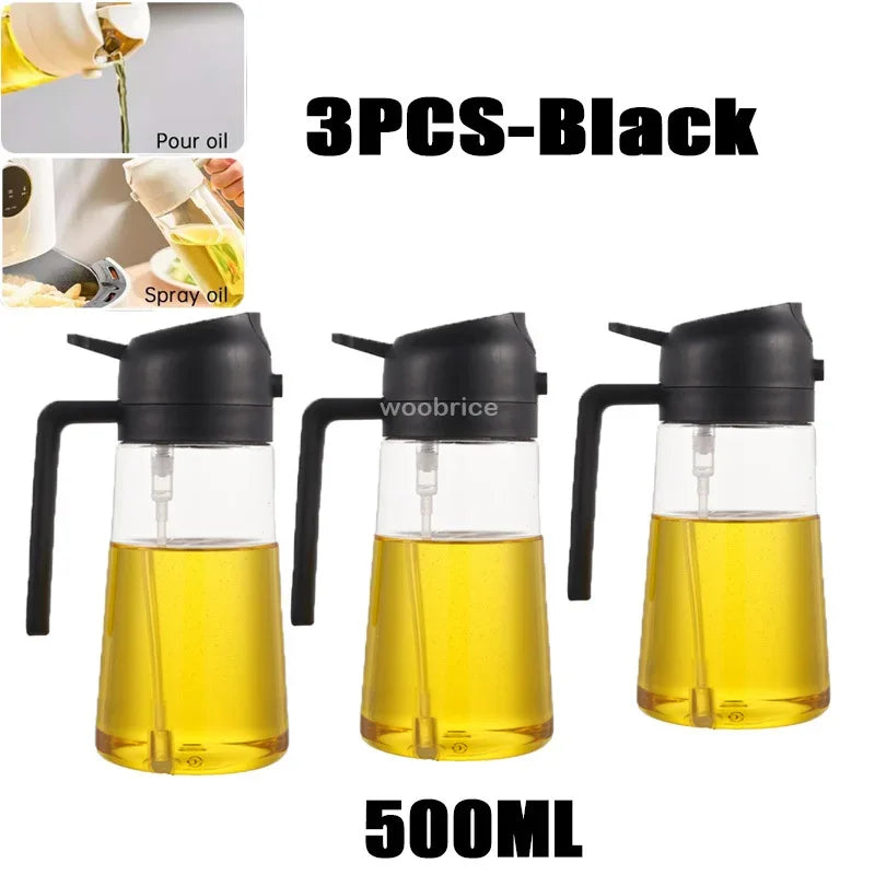 2-in-1-Küchenspray-Ölspender, Ölsprüher, Polierer oder nur Spray für Luftfritteuse, Salat, Grillen, Braten, Kochen, Küchenzubehör