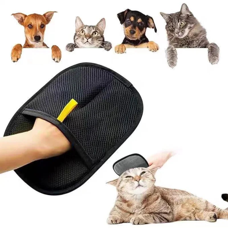 Reinigungs- und Sammelhandschuhe für Tierhaare. Doppelseitiges multifunktionales Schönheitshandschuhwerkzeug für Haustiere reduzieren den Druck der Eigentumsfähigkeit von Haustieren