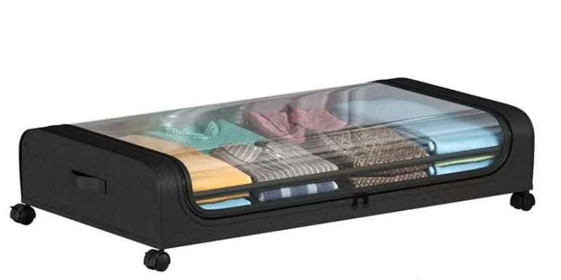 Bettboden-Aufbewahrungsbox mit Rollen, unter dem Bett, staubdichter Organizer für Kleidung, Schuhe, Zuhause, Schlafzimmer, schlichtes Design, rollende Schublade