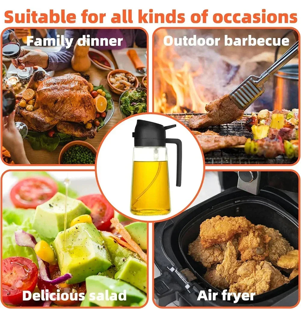 Öl Spray Topf 2-in-1 Kunststoff Haushalt Küche Öl Flasche Vernebler Nebel Füllung Kochen Öl Spray topf Dual Verwenden Camping