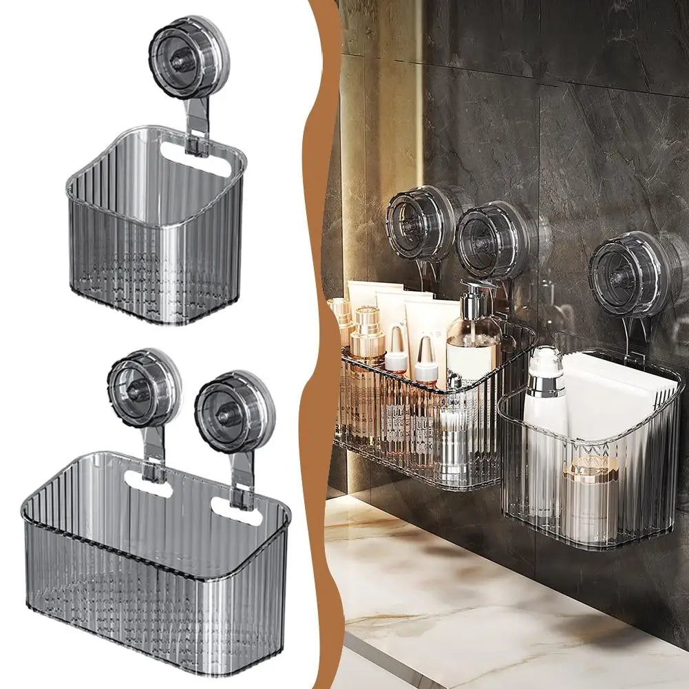 Dusche Saugnapf Regal Korb Punch-freies Lagerung Halter Installation Badezimmer Organizer Lagerung Rotierenden zu Saugen Entfernen