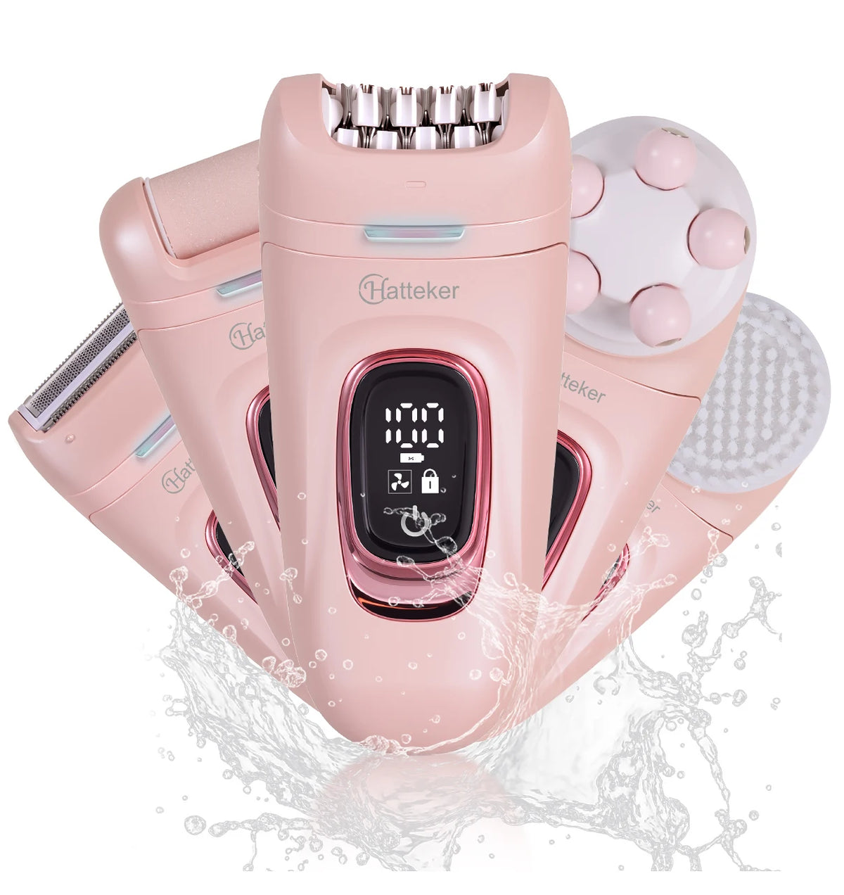 Hatteker 2 w 1 epilator i golarka dla kobiet – bezprzewodowy, do użytku na mokro i na sucho